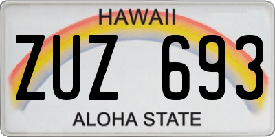 HI license plate ZUZ693