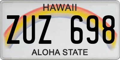 HI license plate ZUZ698