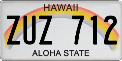 HI license plate ZUZ712