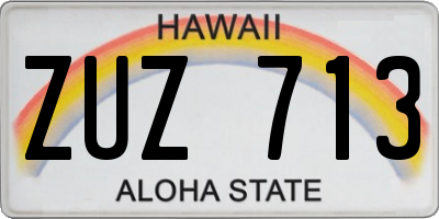 HI license plate ZUZ713