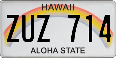 HI license plate ZUZ714