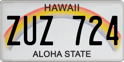 HI license plate ZUZ724