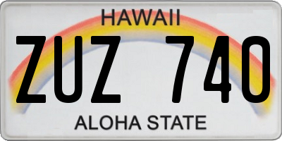 HI license plate ZUZ740