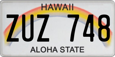 HI license plate ZUZ748