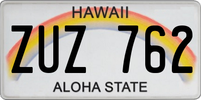 HI license plate ZUZ762