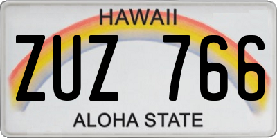 HI license plate ZUZ766
