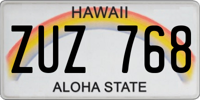 HI license plate ZUZ768