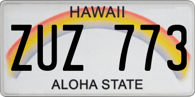HI license plate ZUZ773