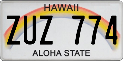 HI license plate ZUZ774