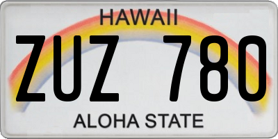 HI license plate ZUZ780