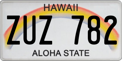 HI license plate ZUZ782