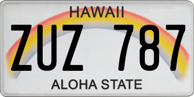 HI license plate ZUZ787