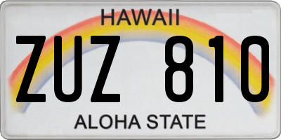 HI license plate ZUZ810