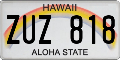 HI license plate ZUZ818