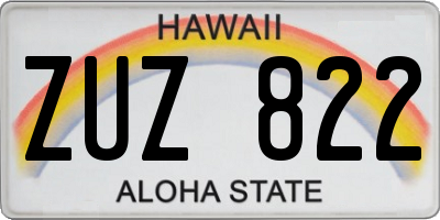 HI license plate ZUZ822