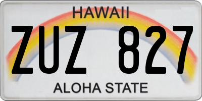 HI license plate ZUZ827