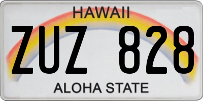 HI license plate ZUZ828