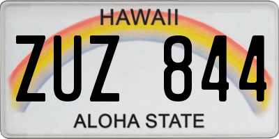 HI license plate ZUZ844