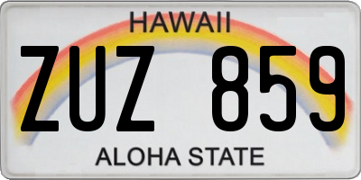 HI license plate ZUZ859