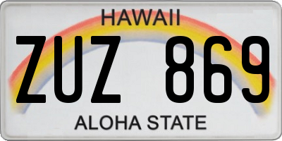 HI license plate ZUZ869