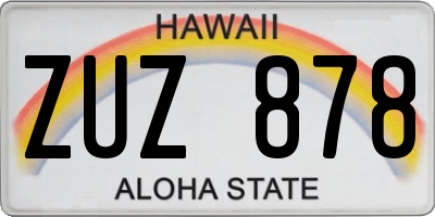 HI license plate ZUZ878