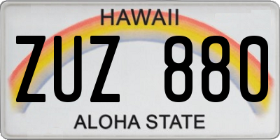 HI license plate ZUZ880
