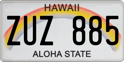 HI license plate ZUZ885