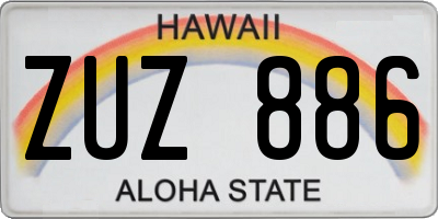 HI license plate ZUZ886