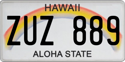 HI license plate ZUZ889