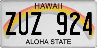 HI license plate ZUZ924