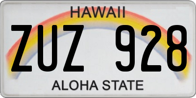 HI license plate ZUZ928