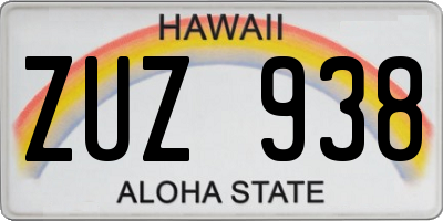 HI license plate ZUZ938