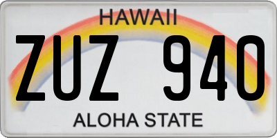 HI license plate ZUZ940