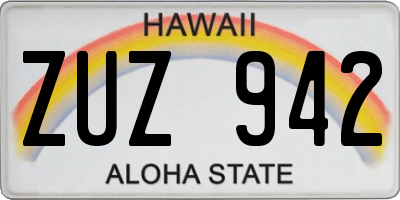 HI license plate ZUZ942
