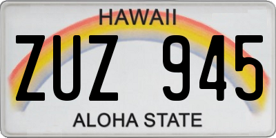 HI license plate ZUZ945