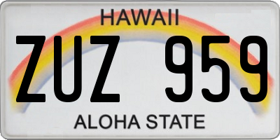HI license plate ZUZ959