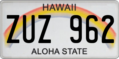 HI license plate ZUZ962