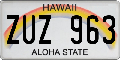 HI license plate ZUZ963