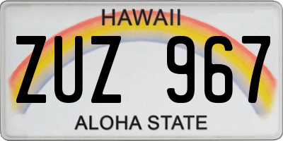 HI license plate ZUZ967