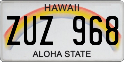 HI license plate ZUZ968