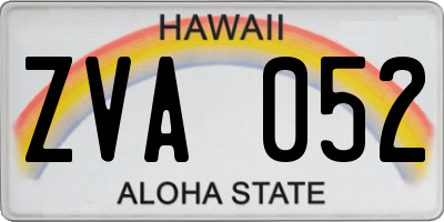 HI license plate ZVA052