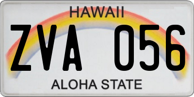 HI license plate ZVA056
