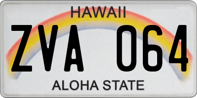 HI license plate ZVA064