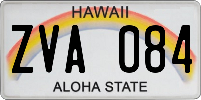 HI license plate ZVA084