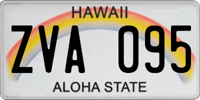 HI license plate ZVA095