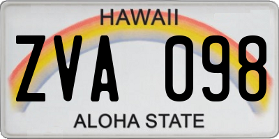 HI license plate ZVA098
