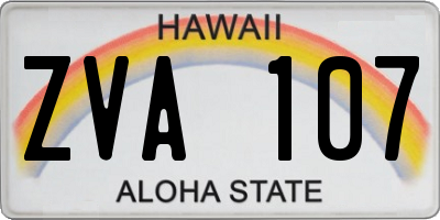 HI license plate ZVA107