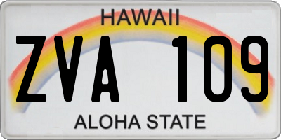 HI license plate ZVA109