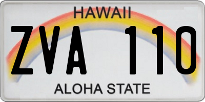 HI license plate ZVA110
