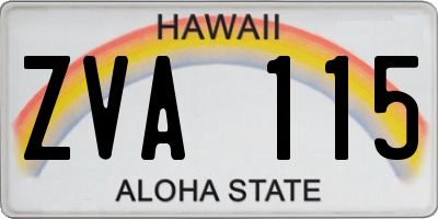 HI license plate ZVA115